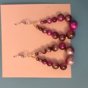 Purple and Silver Dangling Earrings